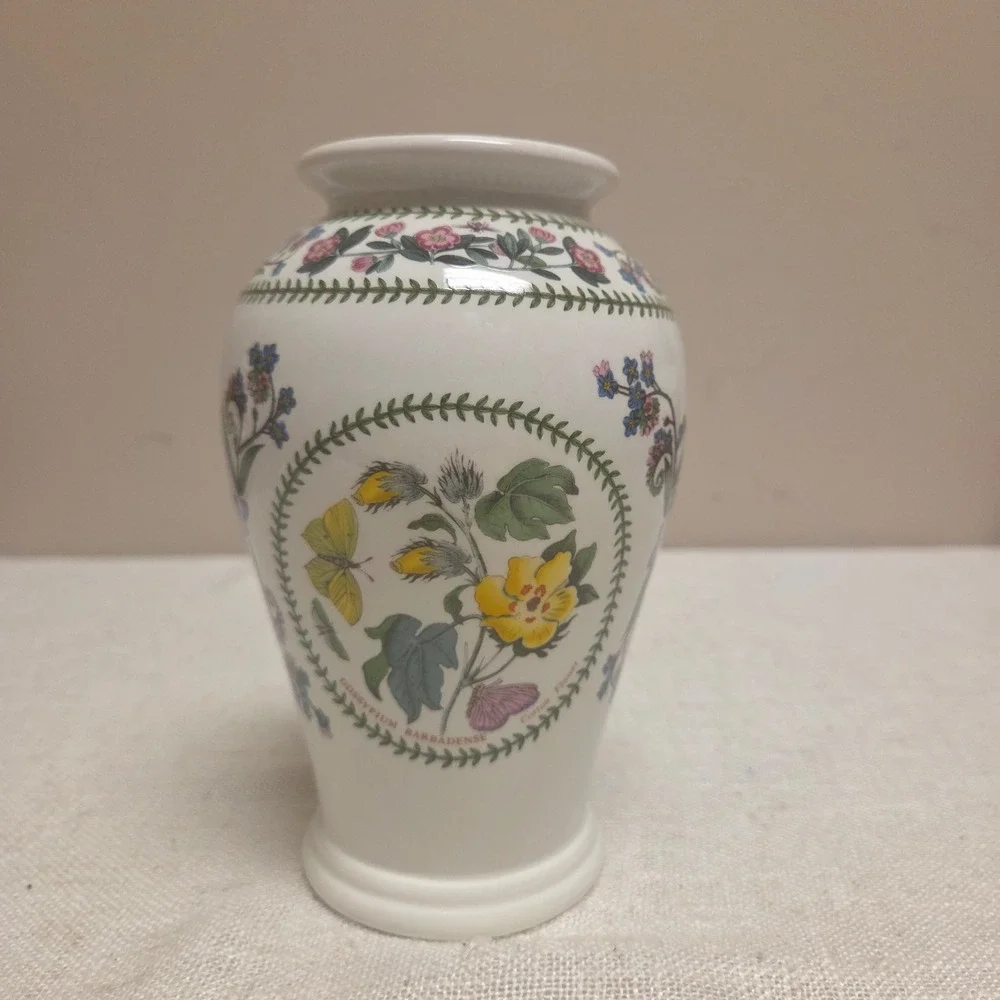 Portmeirion Vase Susan Williams-Ellis Botanical Floral 1991 England